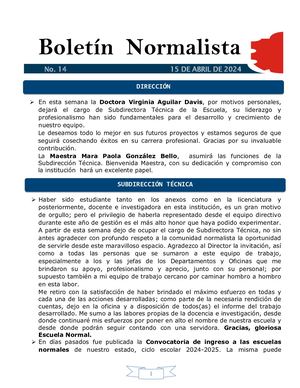 Boletín No 14