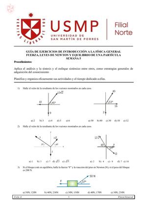 Guía De Ejercicios SEMANA 5 - FISICA CICLO A