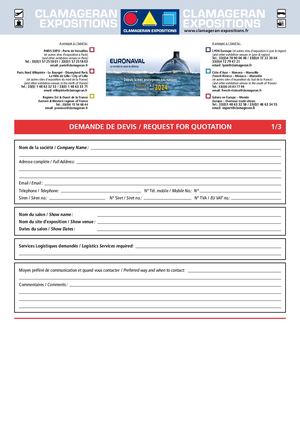 DEMANDE DE PRIX - LOGISTICS PRICE REQUEST - EURONAVAL 2024