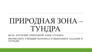 Природная зона-Тундра.