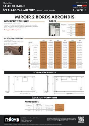 NÉOVA FADO Miroir 2 Bords Arrondis