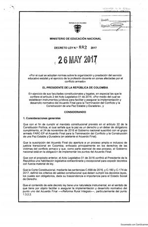 Decreto 882 De 2017 Concurso Docentes