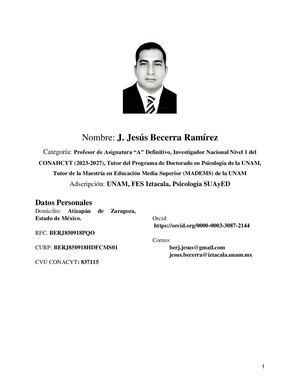 J Jesús Becerra Ramírez 2024 Profesor