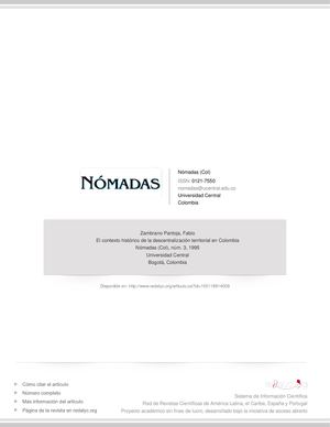 El Contexto Historico Descenttralización En Colombia