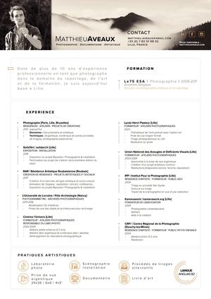 Dossier Artistique Matthieu Aveaux