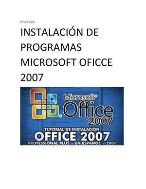 Instalación de programas Microsoft Office 2007