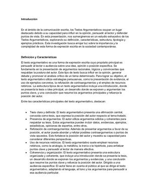 Textos Argumentativos:
