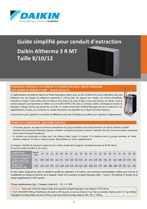 Guide de pose simplifié Conduit d'extraction Daikin Altherma 3 R MT(ERRA)