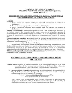 Módulo De Soluciones, Unidades Físicas, Químicas Y Diluciones