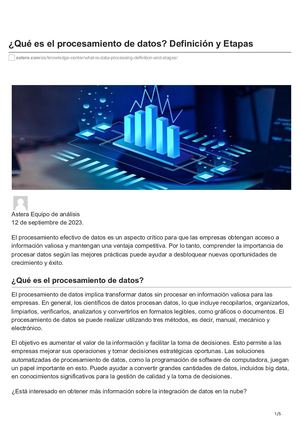 U4 S8 LO Qué Es El Procesamiento De Datos Definición Y Etapas