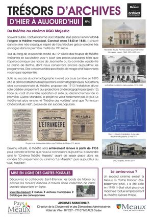 Tresors d'Archives Numero 4 : Du théâtre au cinéma UGC Majestic