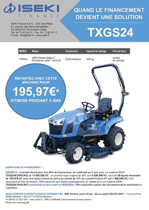 Materiel Iseki Financement