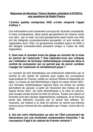 Reponses du président D'atosca, Thierry Bodard