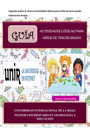 Guía Actividades Lúdicas Para Niños De Tercer Grado