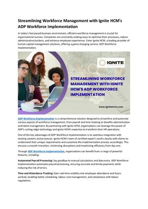 Streamlining Workforce Management With Ignite Hcm