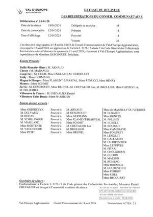 18/04/2024 - Délibérations