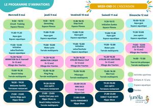 Programme D'animation Ascension 8 Au 12 Mai 2024