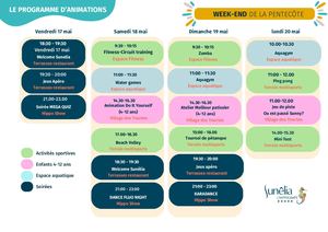 Programme Animation Pentecote 17 Au 20 Mai 2024