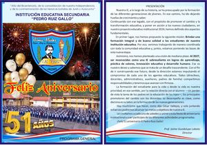 Programa 51 aniversario IE Pedro Ruiz Gallo - 2024