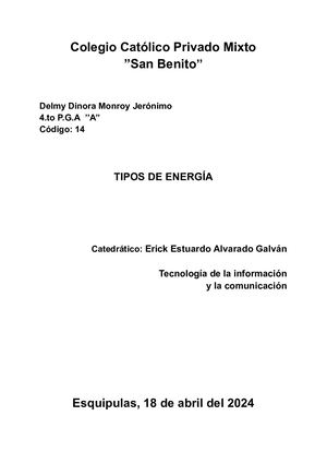 Tipos De Energía