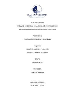 Teorías Del Aprendizaje Monografía