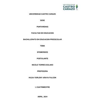 Trabajo De Efemerides