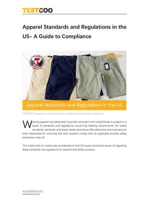 Apparel Standards And Regulatory Requirements In The Us Market