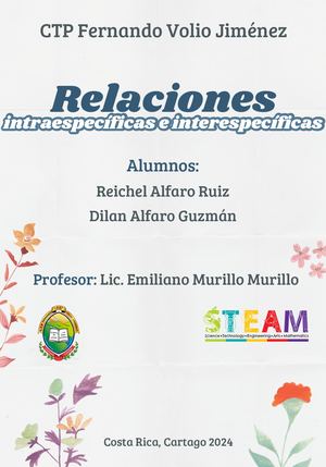 Relaciones intraespecíficas e interespecíficas