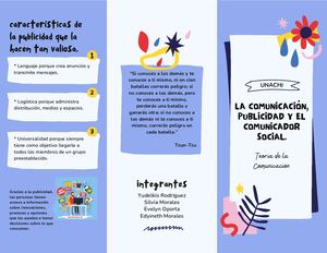 Folleto La Comunicación, Publicidad Y El Comunicador Social