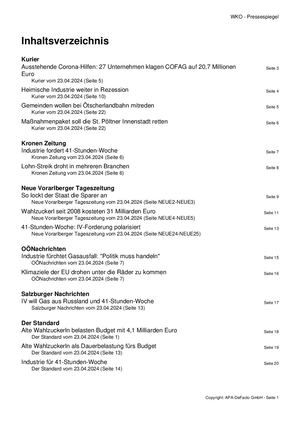 Pressespiegel 20240423