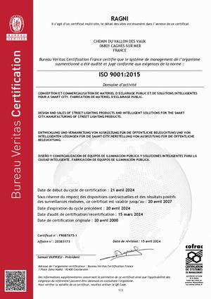 Certification ISO 9001:2015