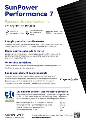 Datasheet Sunpower P7-428-BLK FR