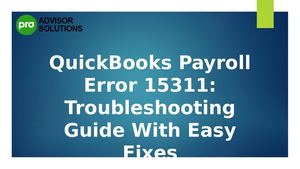 How To Rectify Quick Books Payroll Error 15311