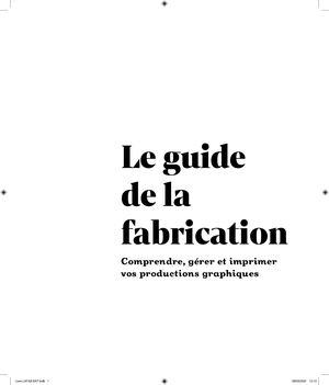 Le guide de la fabrication