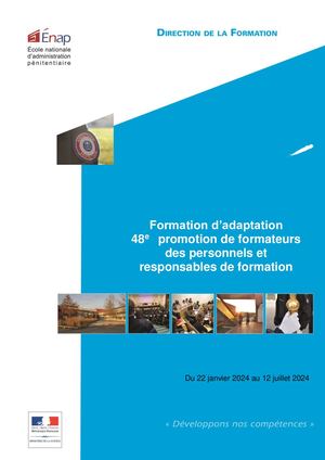Livret Formation formateurs et responsables de formation 48ème promotion