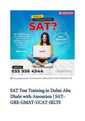 SAT Test Training in Dubai Abu Dhabi with Amourion | SAT-GRE-GMAT-UCAT-IELTS