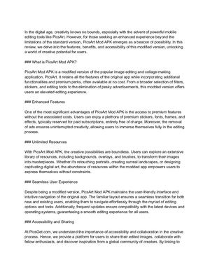 Title Unleash Your Creativity With Pics Art Mod Apk A Comprehensive Review