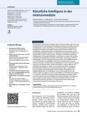 05 Künstliche Intelligenz In Der Intensivmedizin