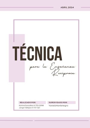 Técnica para la Enseñanza Recíproca