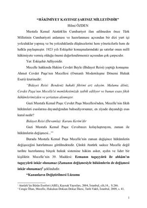 Hakimiyet Kayıtsız Sartsız Milletindir