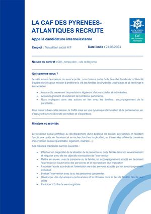 Appel à Candidatures Cdi Travailleur Social 04 2024