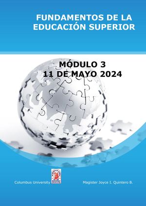 Módulo 3 Materia Fundamentos De La Educación Superior Mayo