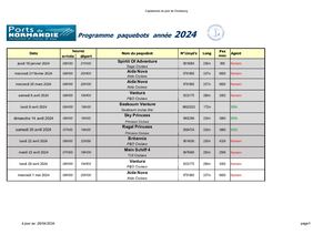 Liste Escales Paquebots Cherbourg