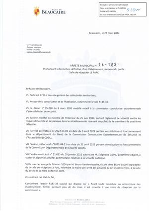 Parution Des Actes Administratifs (Arrêtés) D'aujourd'hui (2)