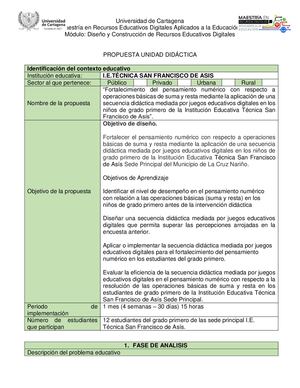 Propuesta Unidad Didáctica