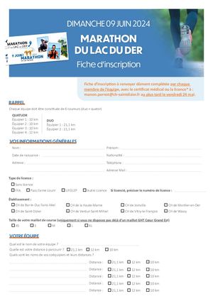 Fiche Inscription Marathon Du Der 2024