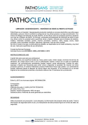 Pathoclean Label Calaméo - Ficha Tecnica Patho Clean