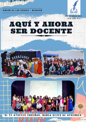 Revista Digital: Aquí y ahora ser docente. Volumen Nº1.