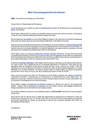 Dossier de parrainage