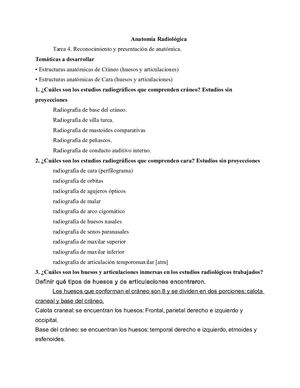 Tarea 4 Craneo Y Cara Anatomía Radiológica